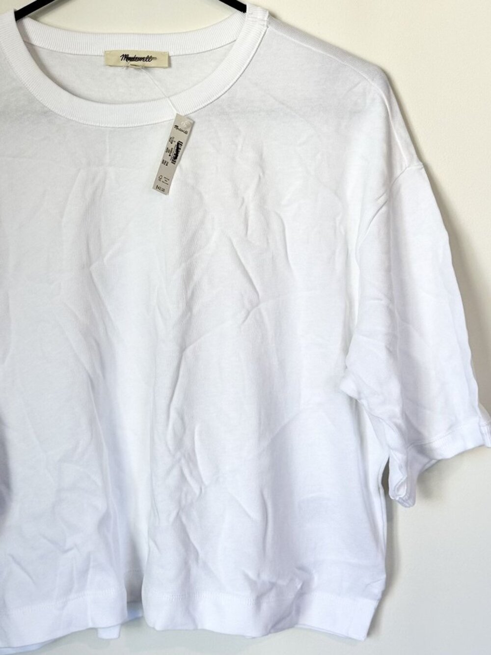 NWT Madewell Relaxed Boxy Tee in White - Size: Small - Picture 6 of 12